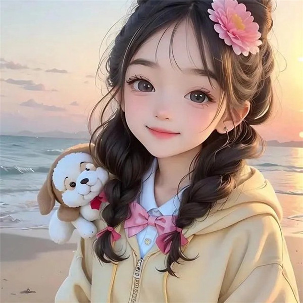 海边动漫女生创意头像图片