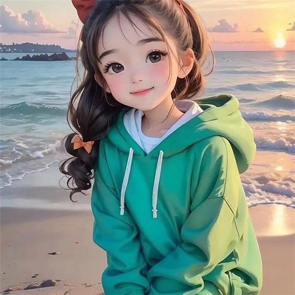 海边动漫女生创意头像图片