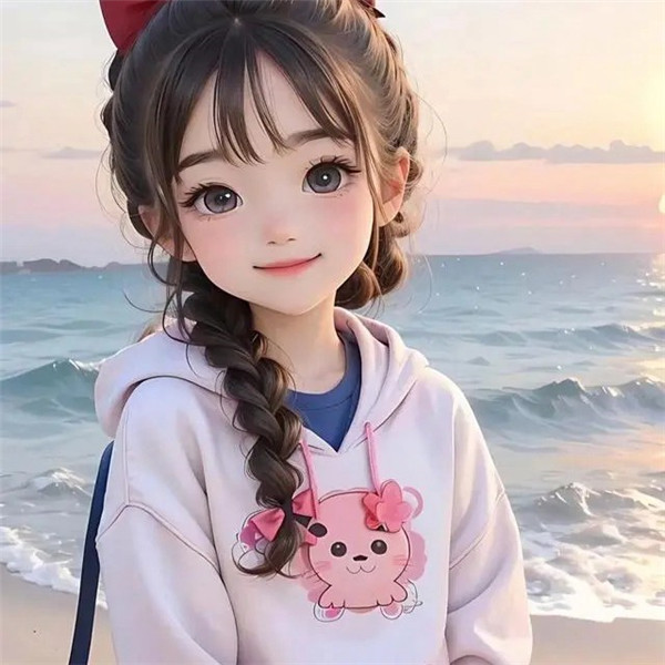 海边动漫女生创意头像图片