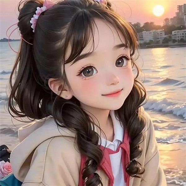 海边动漫女生创意头像图片