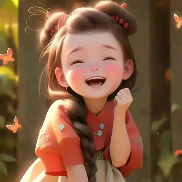 动漫笑得很治愈的小女孩头像图片