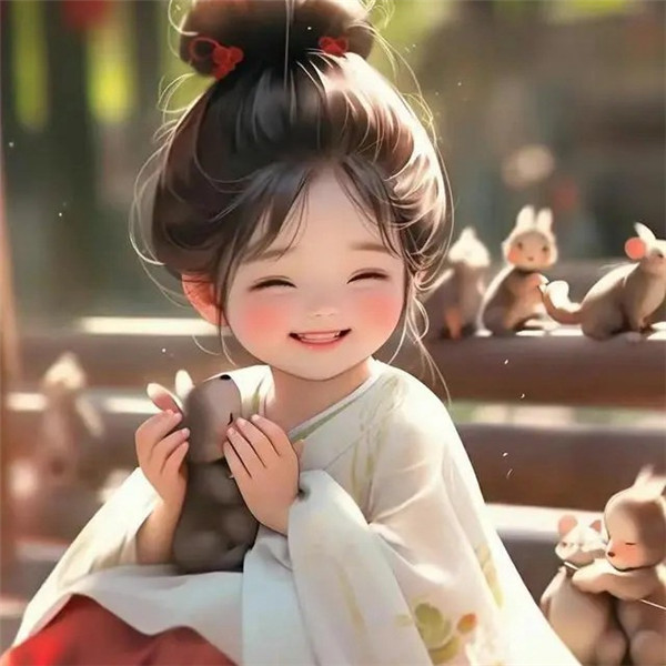 女生开心笑容的图片唯美头像