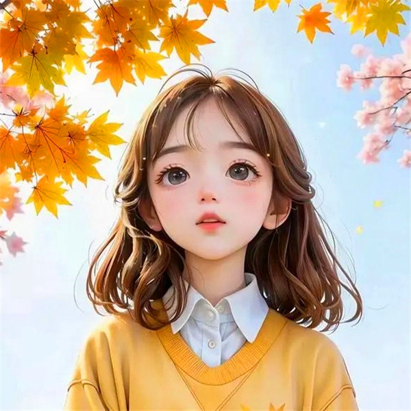 秋天一男一女动漫情侣头像图片