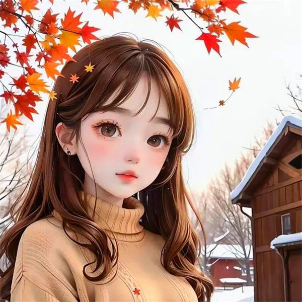 秋天一男一女动漫情侣头像图片
