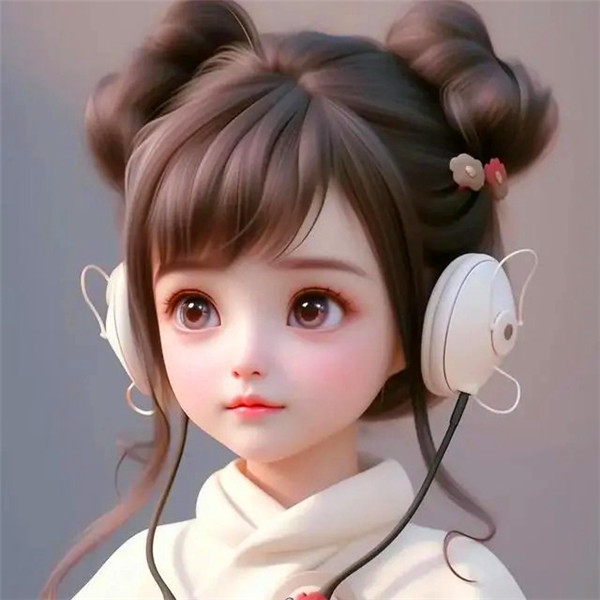 女生戴耳机听歌动漫头像图片