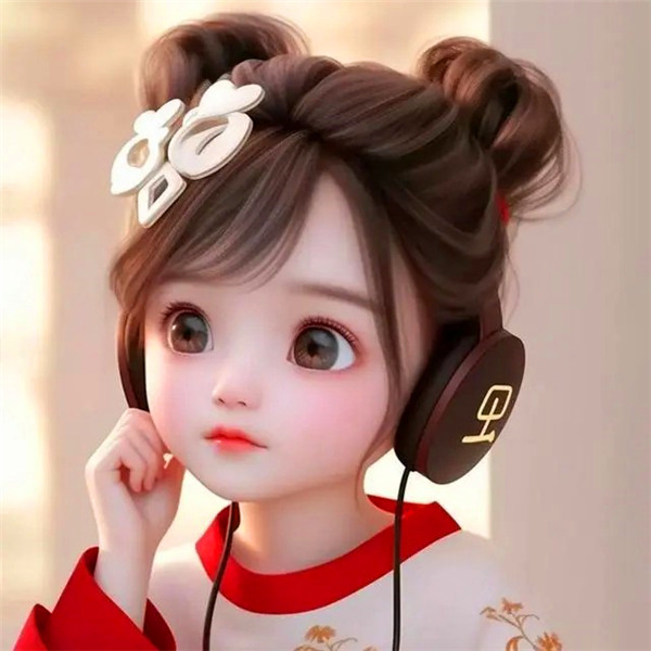 女生戴耳机听歌动漫头像图片