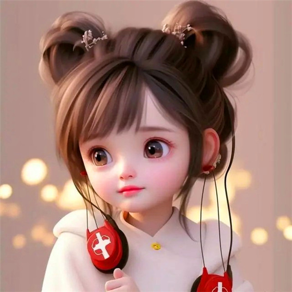 女生戴耳机听歌动漫头像图片