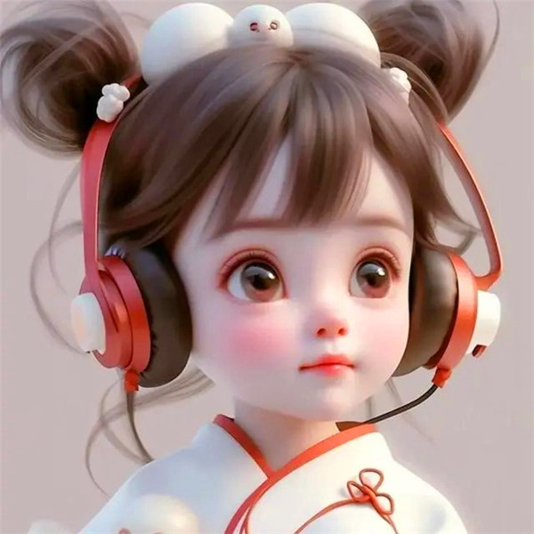 女生戴耳机听歌动漫头像图片