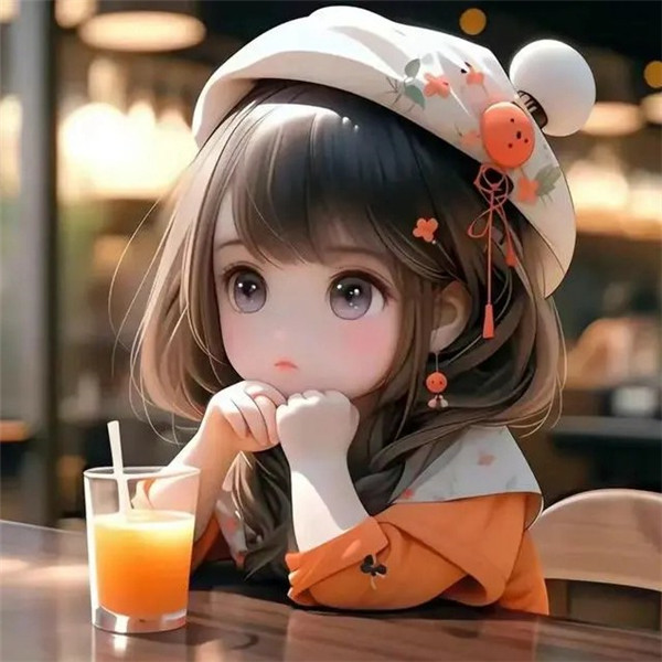 可爱奶茶女孩卡通头像图片