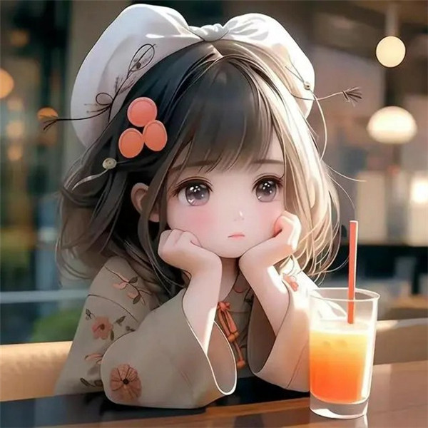 可爱奶茶女孩卡通头像图片