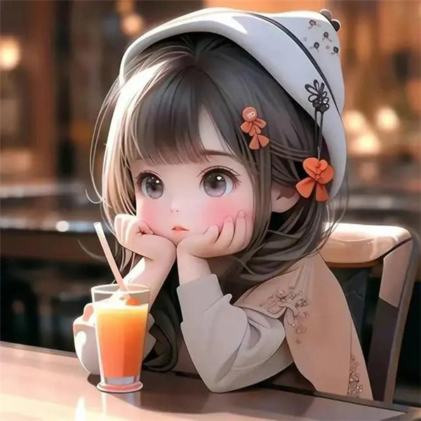 可爱奶茶女孩卡通头像图片