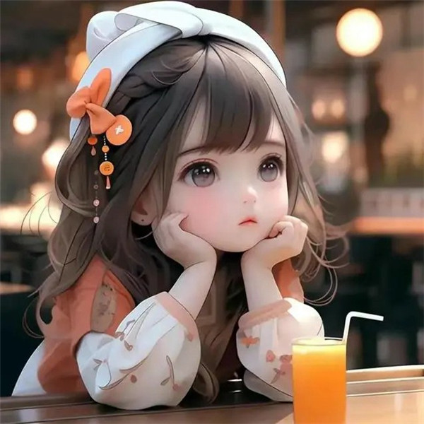 可爱奶茶女孩卡通头像图片