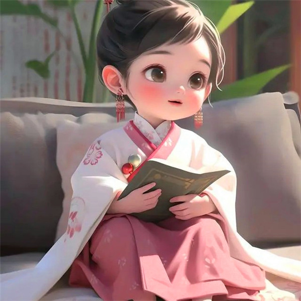 清雅文艺读书古风动漫小女孩头像图片