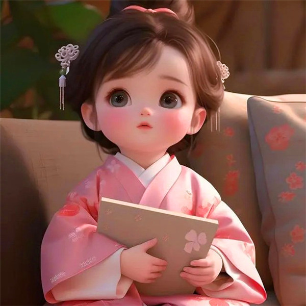 清雅文艺读书古风动漫小女孩头像图片