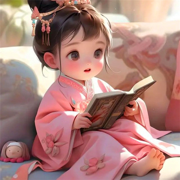 清雅文艺读书古风动漫小女孩头像图片