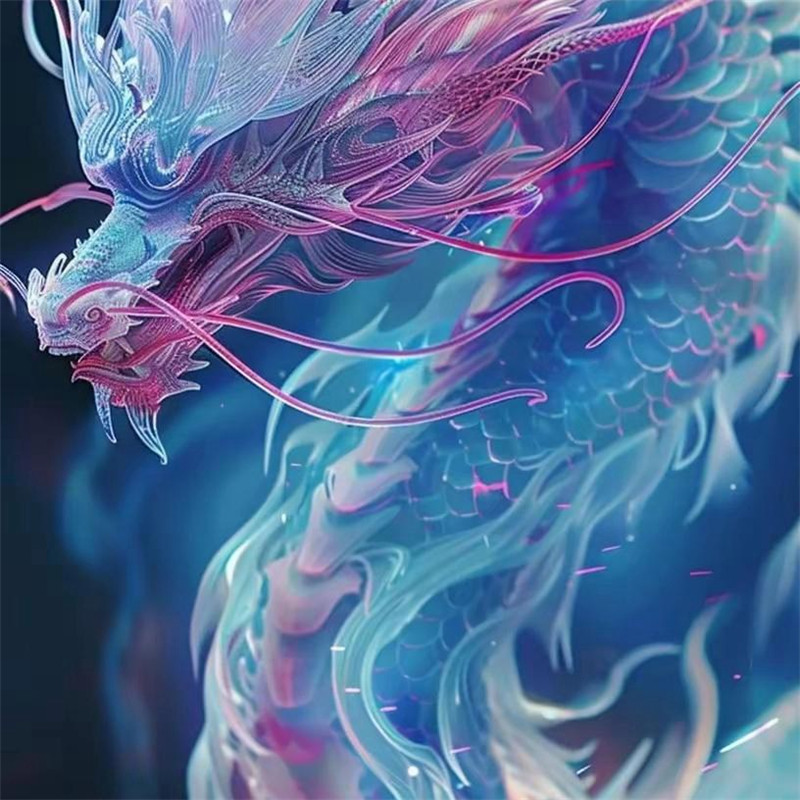 彩色梦幻的龙头像图片