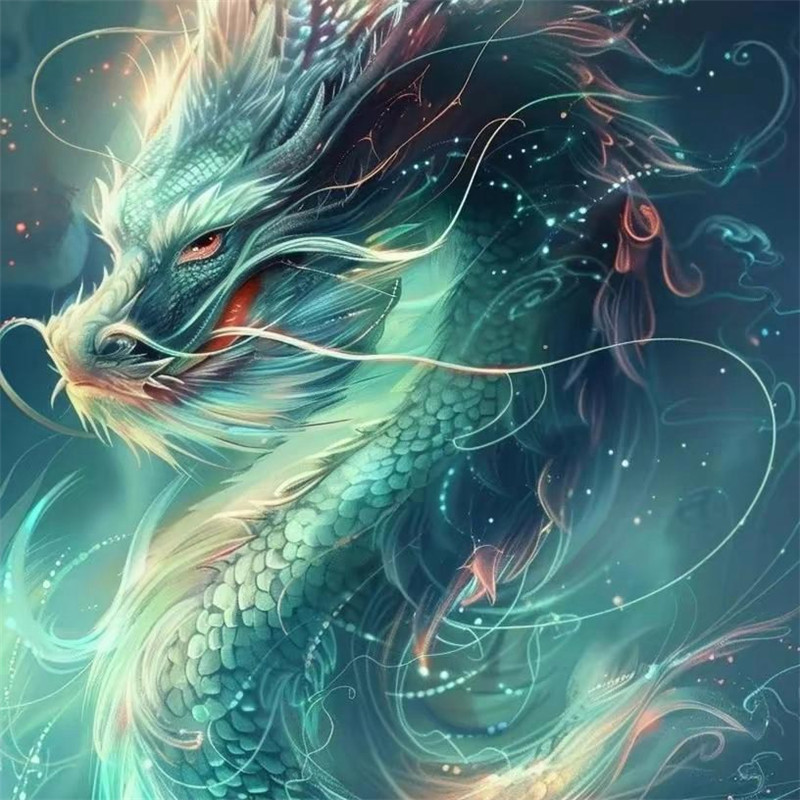 彩色梦幻的龙头像图片