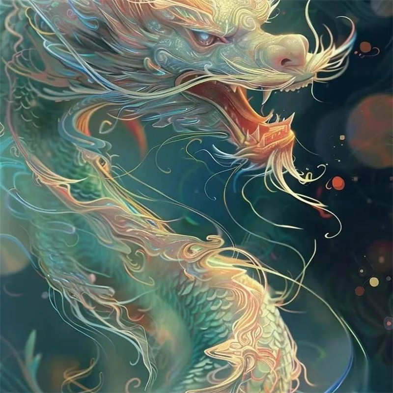 彩色梦幻的龙头像图片