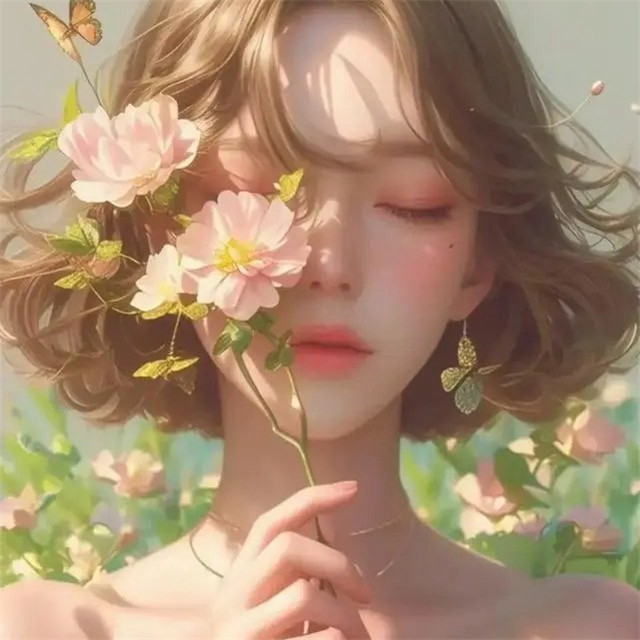 浪漫鲜花女生头像图片