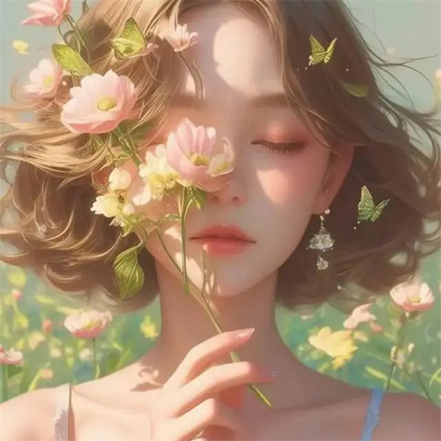 浪漫鲜花女生头像图片