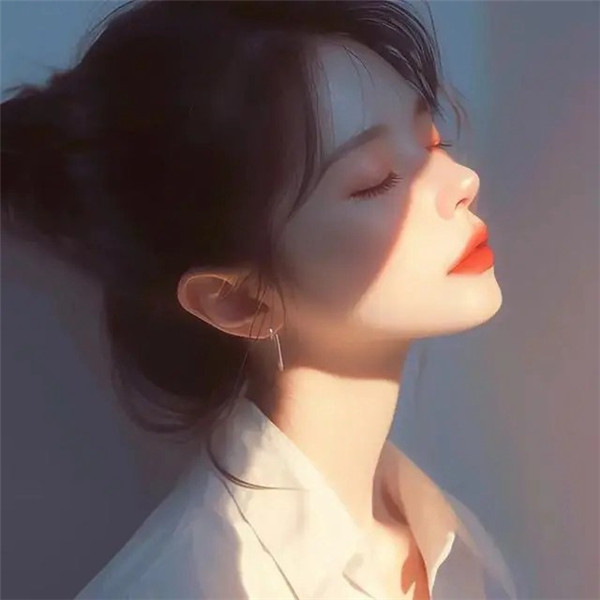 带有阳光的头像女