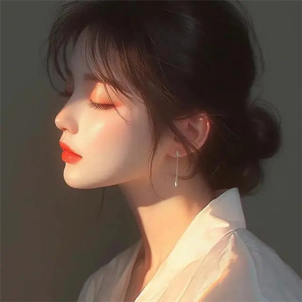 带有阳光的头像女