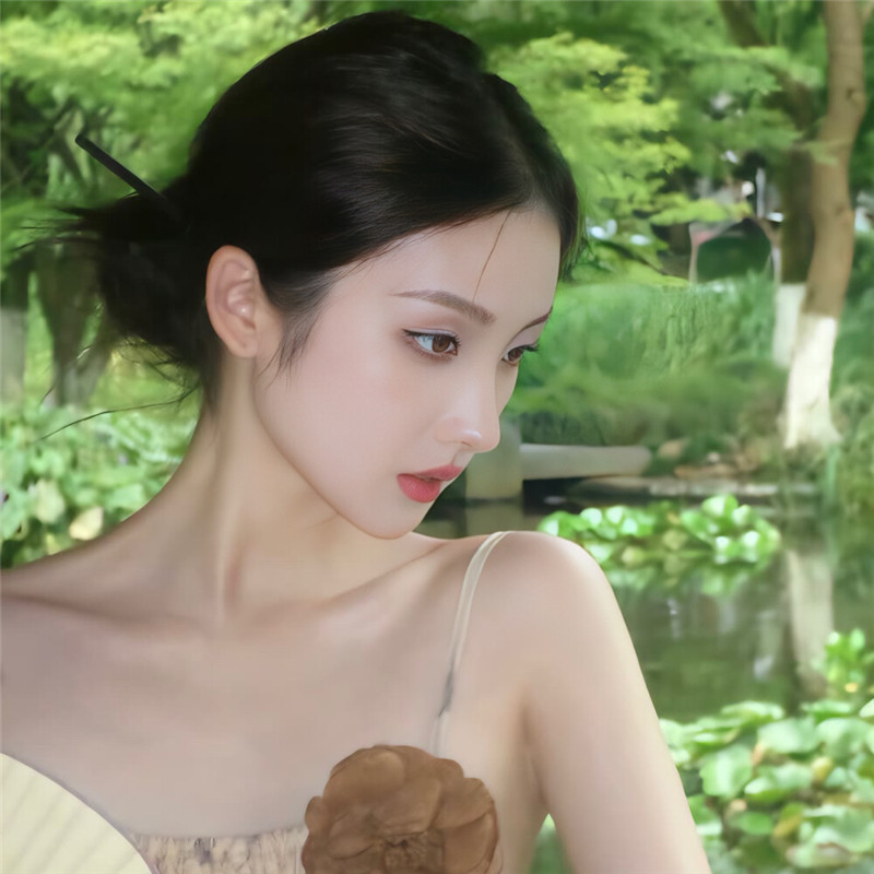 绿色头像好看女生