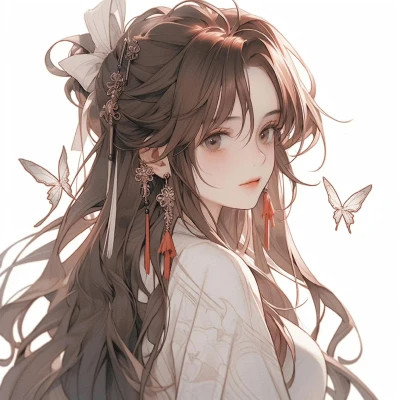 唯美蝴蝶少女动漫头像图片