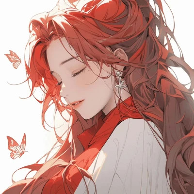 唯美蝴蝶少女动漫头像图片