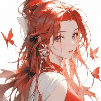 唯美蝴蝶少女动漫头像图片