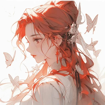 唯美蝴蝶少女动漫头像图片