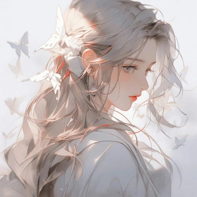 唯美蝴蝶少女动漫头像图片