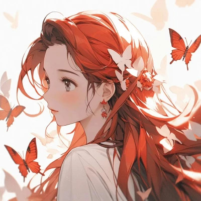 唯美蝴蝶少女动漫头像图片