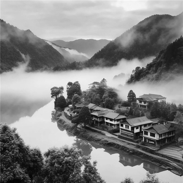 黑白风景照片高清头像