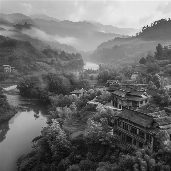 黑白风景头像图片