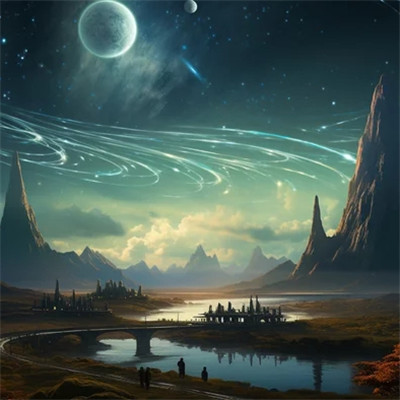 未来感十足的梦幻星空风景头像