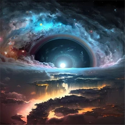 未来感十足的梦幻星空风景头像