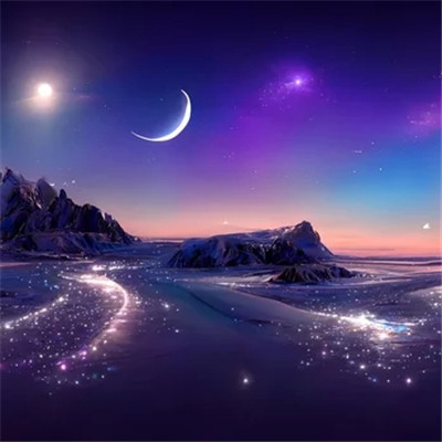 未来感十足的梦幻星空风景头像