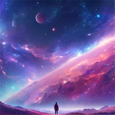 未来感十足的梦幻星空风景头像
